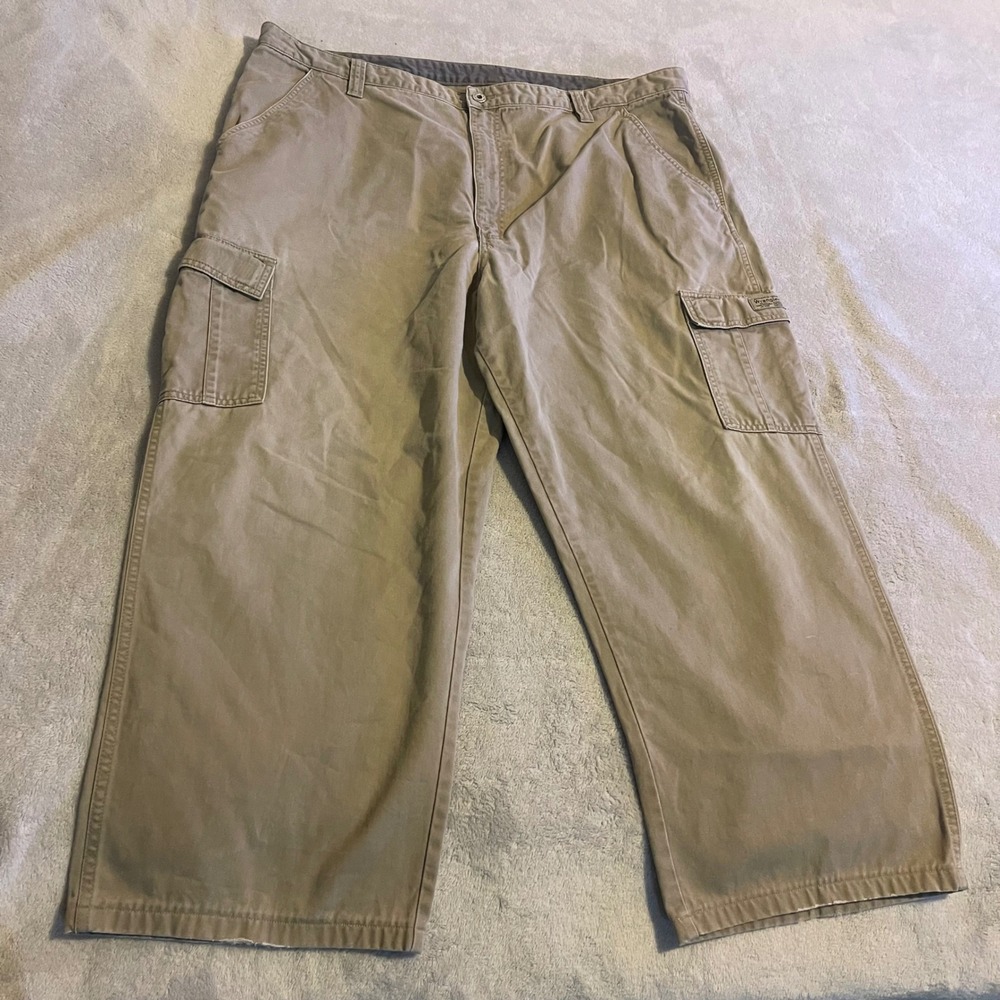 Wrangler Authentic Issue Men's Khaki Cargo Pants Size 43x26‎ Relaxed Fit Cotton
